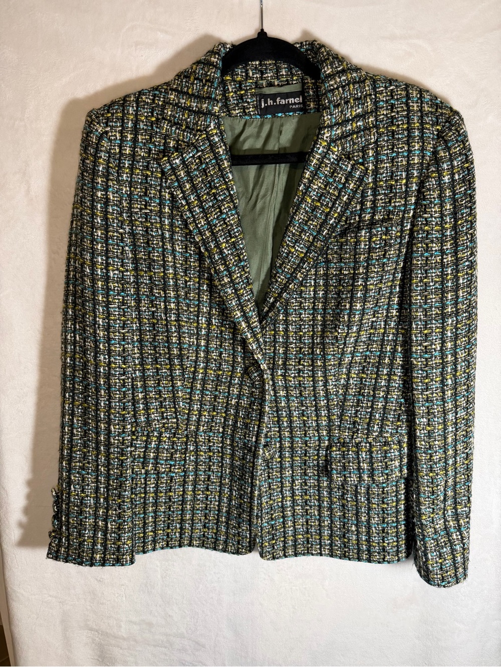 j.h. farnel Green Tweed Women's Blazer